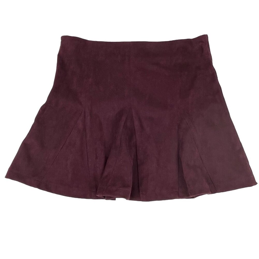 Mod On Trend Women's Skater Skirt Mini Size L Burgundy